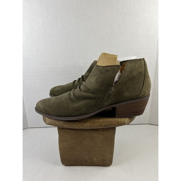 ZODIAC Womens Green Hope Round Toe Slip On Leather Shootie 9.5 M pre owned - Picture 1 of 8
